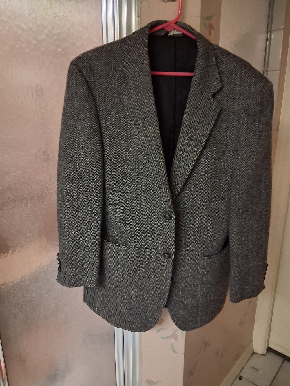 Jos. A. Bank Harris Tweed Gray Herringbone Sport Coat 40R Wool